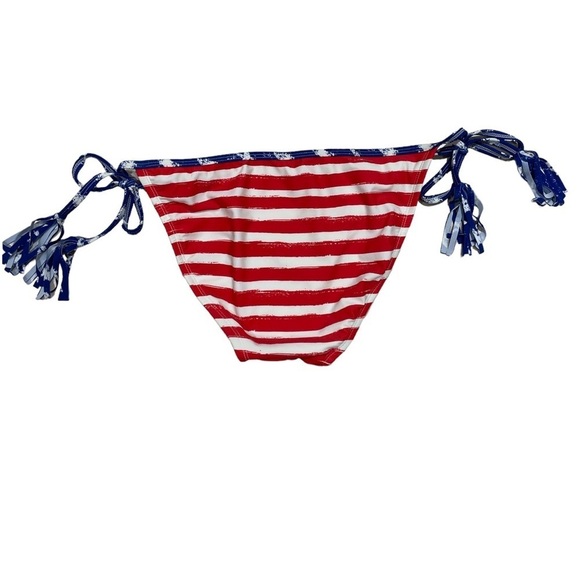 Xhilaration Patriotic Red White and Blue Tie Tassel Bikini Bottom Size L - Picture 2 of 6